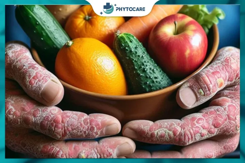 Người bị vảy nến nên bổ sung rau xanh và trái cây tươi